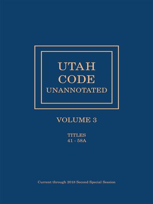 cover image of Utah Code Unannotated
